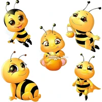 cx14 cute little bee cartoon insect sticker childrens bedroom decoration sticker toilet refrigerator car sticker