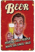 metal sign beer helping ugly people room decoration bar manhole vintage retro style art poster metal plate 8x12 inches