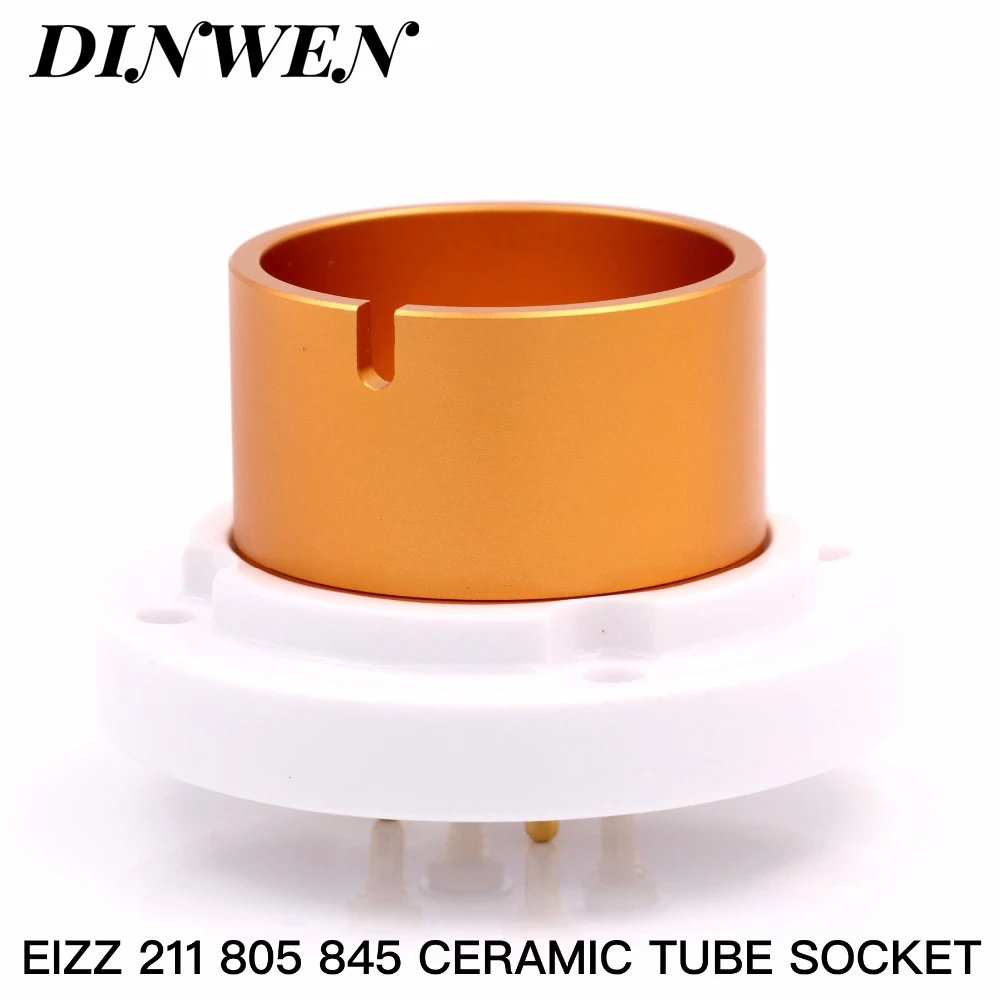 EIZZ High Quality 4pin Jumbo Ceramic Tube Socket FU-5 810 211 805 845 Valve Tube Base Hifi Audio Vintage Tube Amplifier DIY 1PC