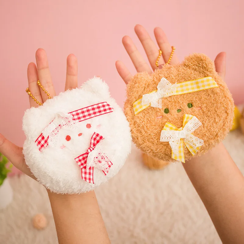 

New Lovely Cat Bear Children Long Plush Coin Purse Zipper Change Purse Wallet With Keychain Kids Girl Women For Gift