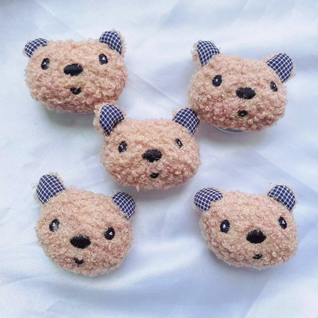 

Cute Plush Bear Telescopic Folding Mobile Phone Holder Cartoon Desktop Universal Paste Air Cushion Anti-Fall Bracket