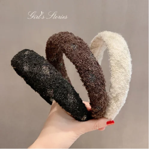 

Women Autumn and winter plush hairband retro headband Korean hair accessories women hairbands