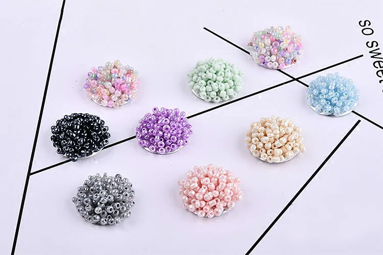 Сделай Сам рисовый шар ручной работы плоский сборка круглые цветы dis серьги для