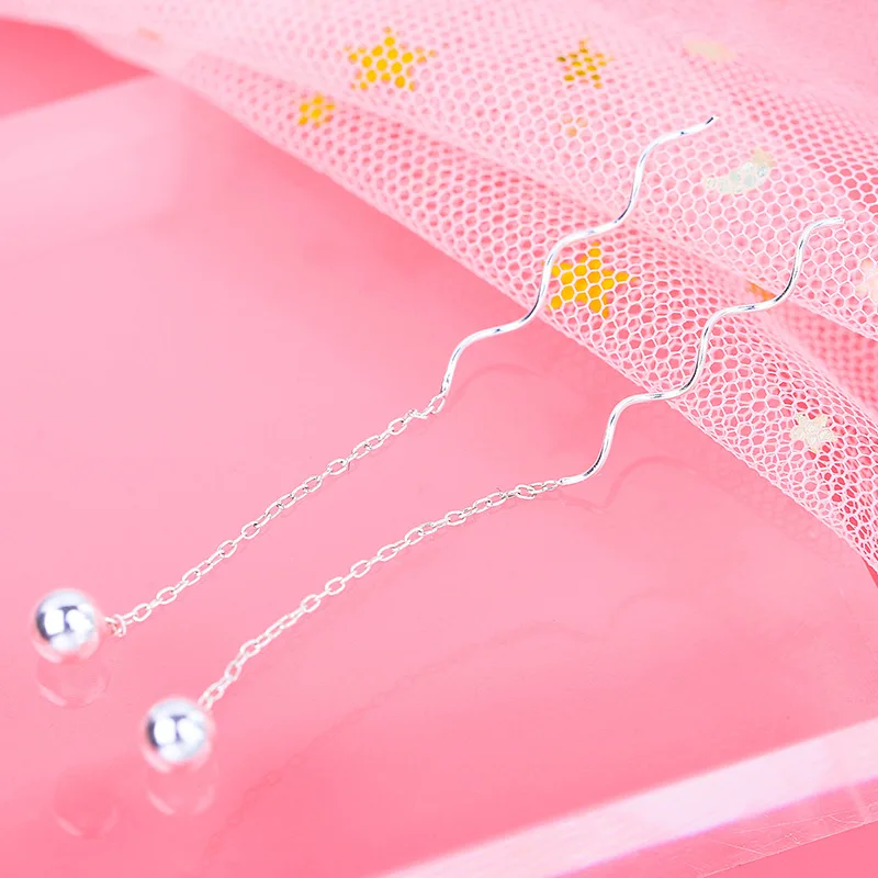 Фото ElfoPlataSi 100% 925 Sterling Silver Stud Earrings Little Beads 4.0cm Linked Drop Stick Earring For Women Girls Gift ED296 Украшения и ElfoPlataSi 100% 925 Sterling Silver Stud Earrings Little Beads 4.0cm Linked Drop Stick Earring For Women Girls Gift ED296 Украшения и