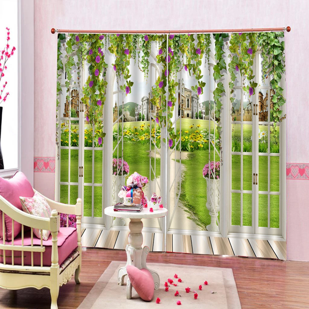 Занавеска на окно с изображением природного пейзажа 3d занавеска для гостиной