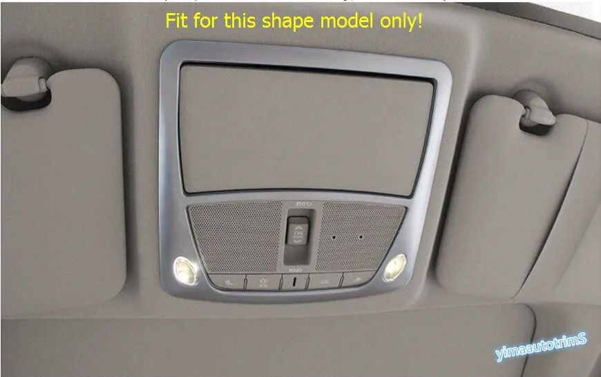 

Yimaautotrims Chrome Front Seat Roof Reading Lamp Lights Cover Trim 3 Pcs Fit For Nissan Maxima 2016 2017 ABS Interior Mouldings