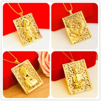 2020 new fashion blessing jewelry dragon seal pendant necklaces for men 18inch chain on neck choker women men charm jewellry