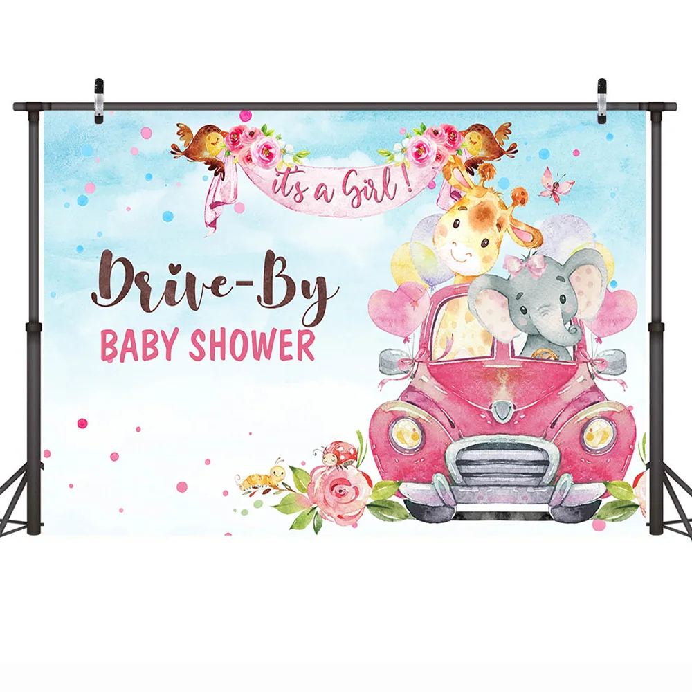 Детский задний фон для фотосъемки новорожденных девочек с изображением сафари