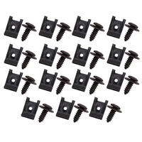 15set spring metal u type clip clips w screw car bumper fender trim panel fasteners accessories for fitting side skirts bumpers