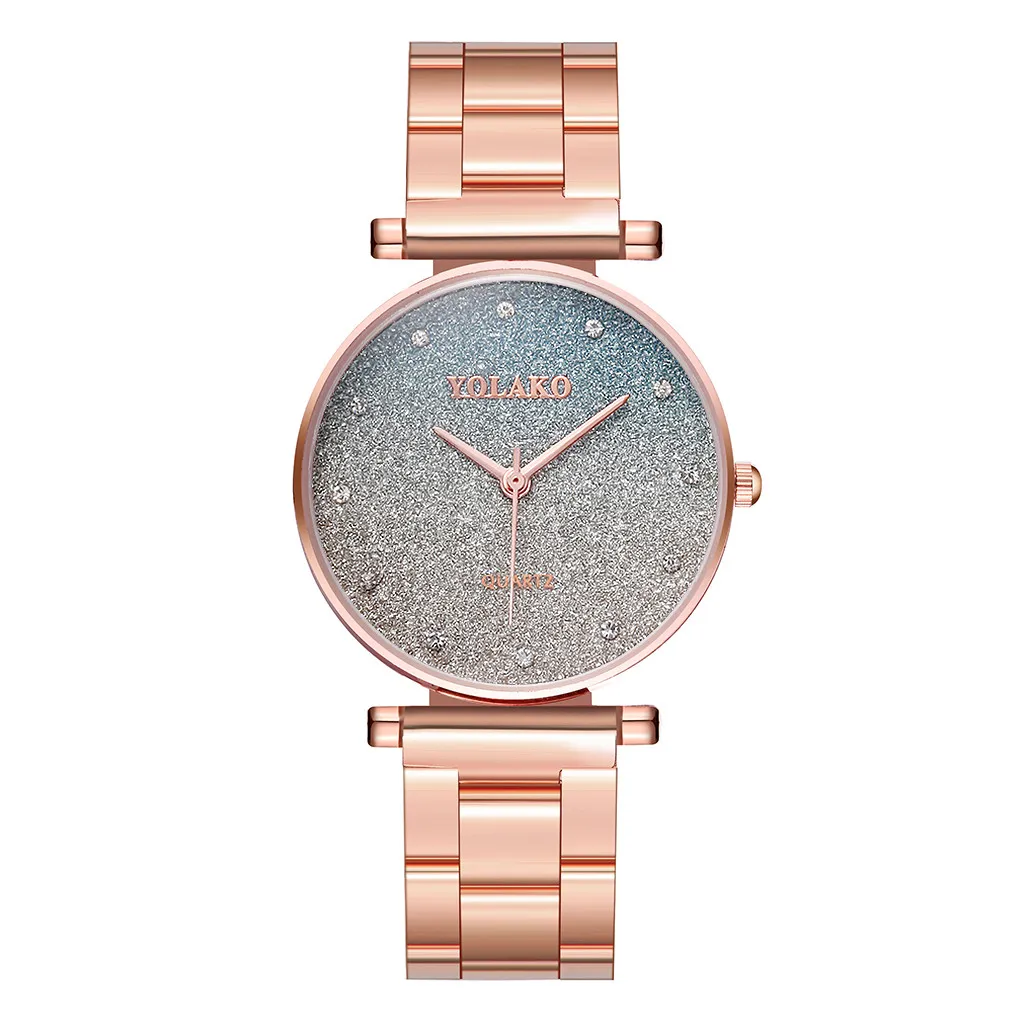 

Women Watches Gradient Frosting Dial Ladies Quartz Wristwatch Business Alloy Strap Casual Clock Dress Gift Relogio Feminino@50