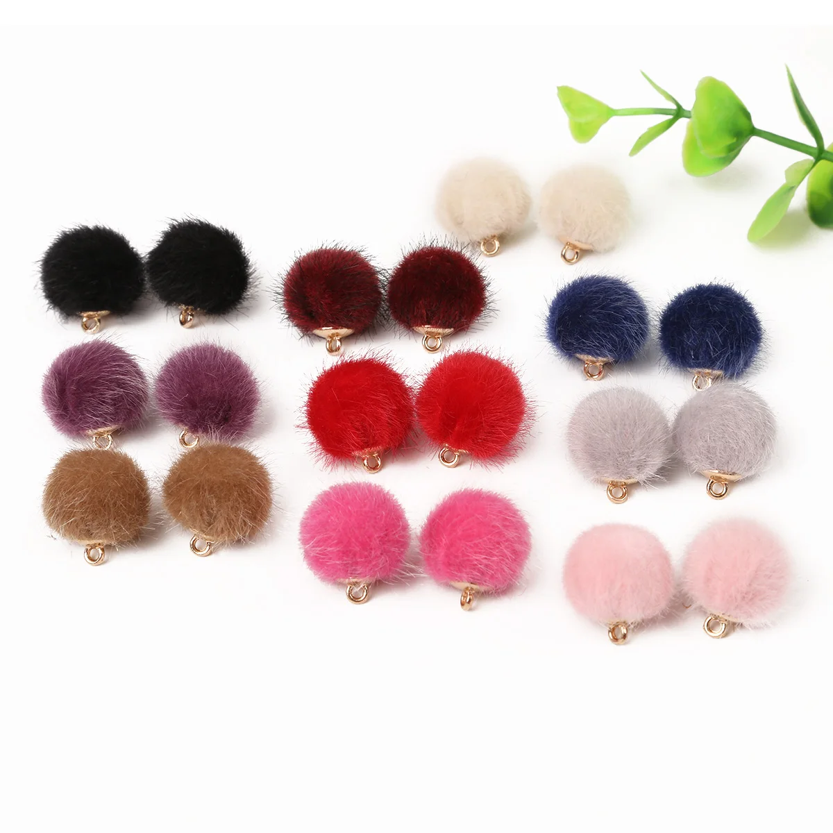 Круглые шарики для волос пластиковые акриловые бусины 10 шт. 15 мм фурнитура