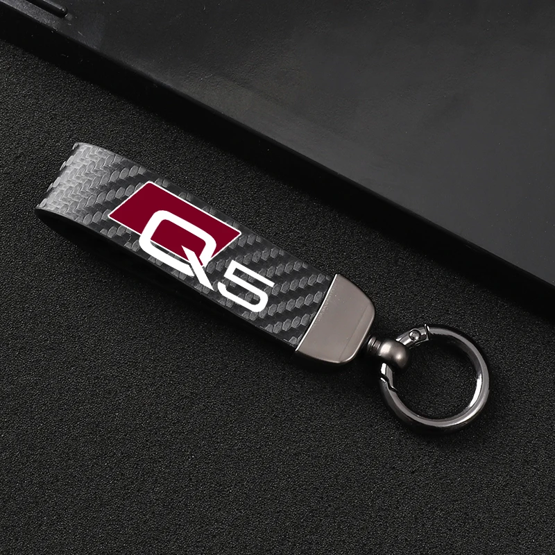 Аксессуары для автомобиля Audi Q5 - ключница из высококачественной кожи с 360-градусным вращающимся подковообразным карабином - ювелирные кольца для ключей.