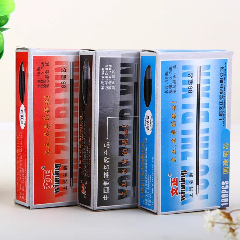 100 шт. масляные стержни для письма красные черные синие зеленые|Шариковые ручки| |