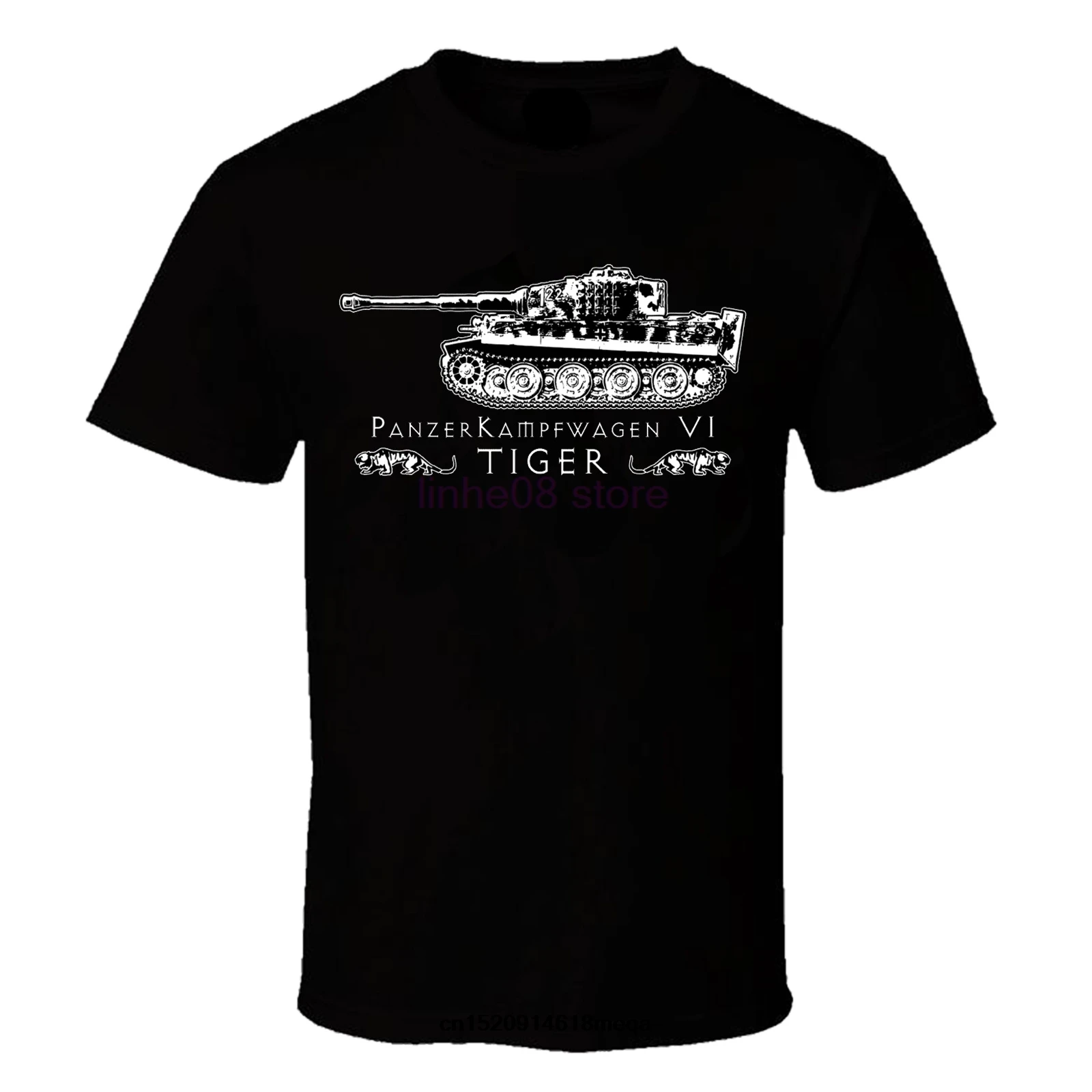 Gildan Забавные футболки мужские Achtung Tiger немецкий Panzer Tank черная футболка WW2 Военная