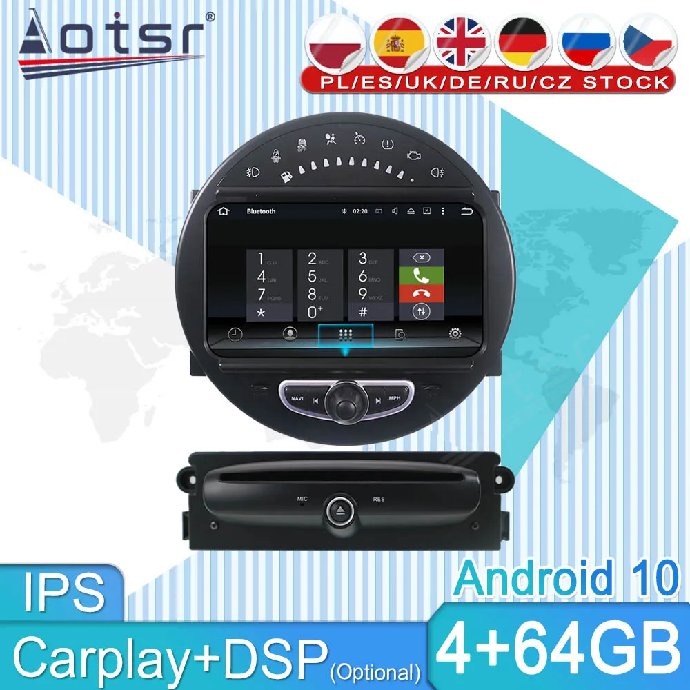 

For MINI Cooper R56 R55 R57 2006 2007-2014 Car Multimedia Player Stereo Android 10 Radio Tape Recorder GPS Navigation Head Unit