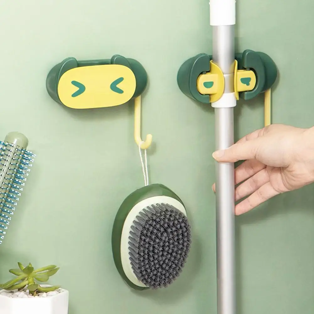 

1pcs Non-punch Mop Hook Mop Clip Holder Free Punching, Storage Hook Broom Multi-function Rack, Clip Bathroom R7J0
