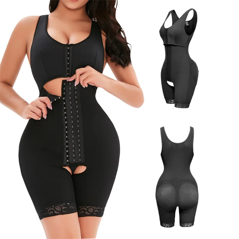 

Women Shapewear Bodysuit Full Body Shaper Panty Fajas After Surgery Post Liposuction Compression Garments Butt Lifter Hooks