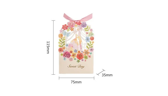 Элегантное украшение бумажная Подарочная коробка и цветок Лазерная резка