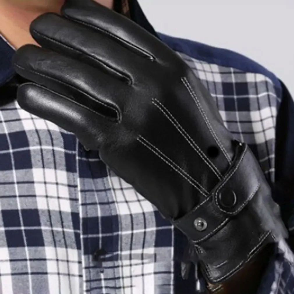 

Touch Screen Leather Gloves Men's Upgrade Leather Gloves Touch Screen Sheepskin Men's Leather Gloves Seven-character Men's