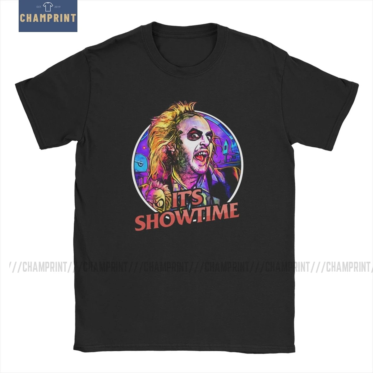 Мужская футболка с коротким рукавом It's ShowtIme Beetlejuice забавные хлопковые футболки
