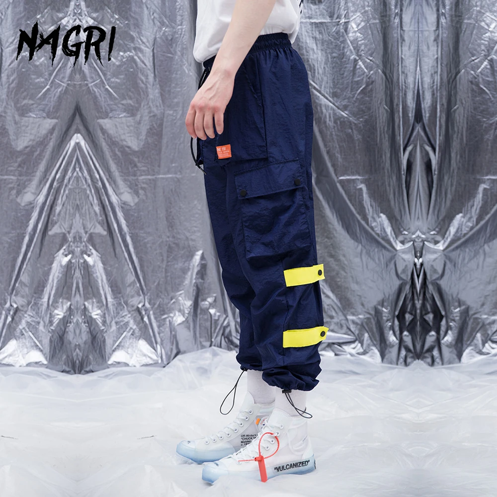 Брюки карго мужские с множеством карманов уличная одежда стиль хип хоп пэчворк