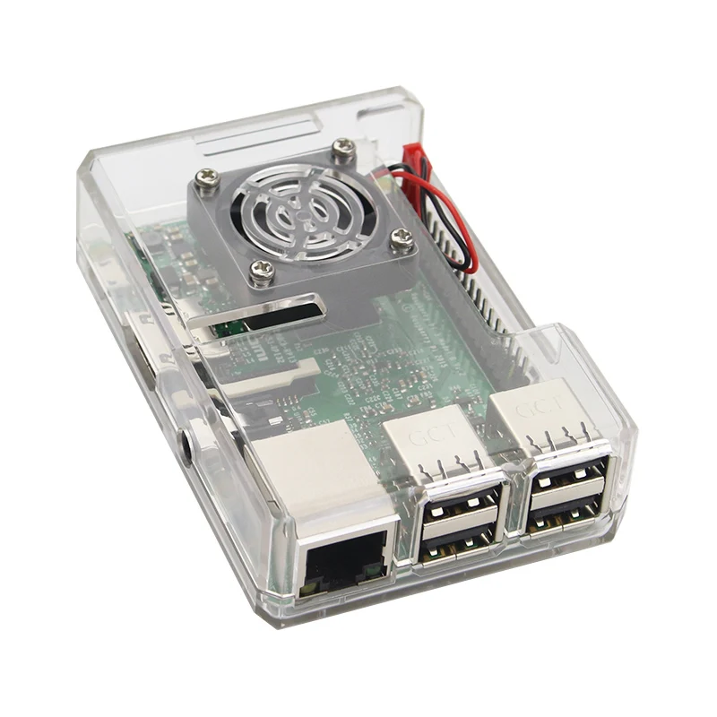 Защитный чехол + вентилятор для Raspberry Pi 3 ABS корпус Отключение звука рассеивание
