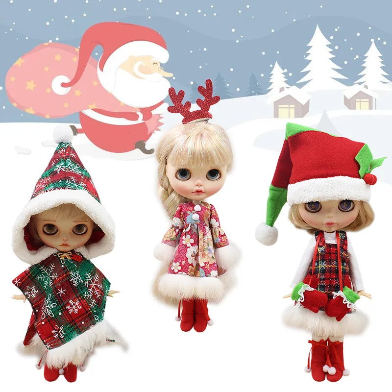 Кукла Blyth DollDBS ICY 1/6 30 см Рождественский костюм зимние наряды рождественский