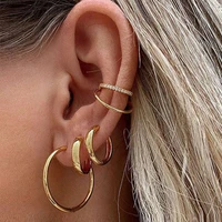 hmes fashion gold retro woman earrings set zircon round earrings mozanstone couple earrings