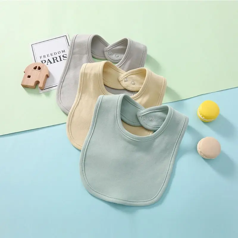 

3 Pcs Newborn Saliva Towel Feeding Burp Cloth Baby Toddler Bibs Solid Color Infant Scarf Bandana