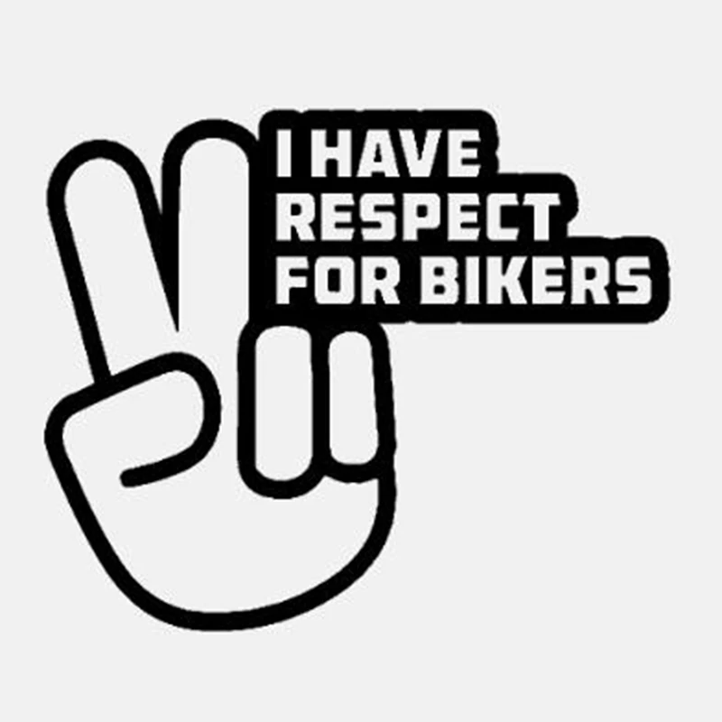 Черные/Серебристые забавные автомобильные наклейки Я уважаю мотоциклистов