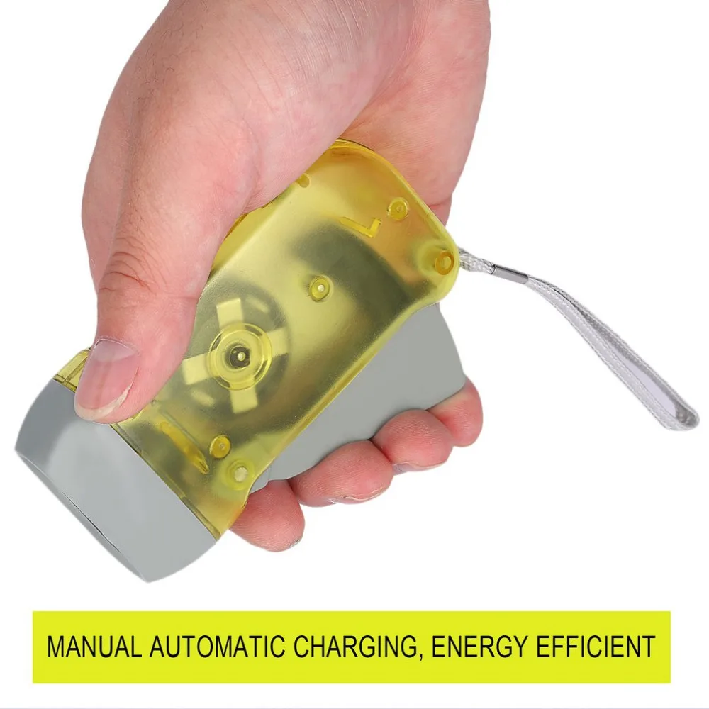 ICOCO флэш светильник 3 светодиодный Динамо ручное нажатие Кривошип энергия Ветер