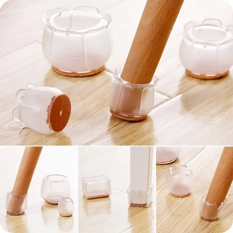 

10pcs Silicone Rectangle Square Round Chair Leg Caps Feet Pads Furniture Table Covers Wood Floor Protectors SP99
