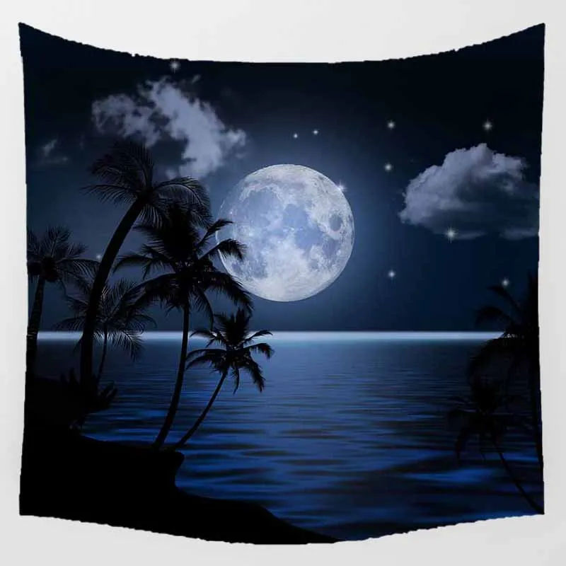 Горячая Распродажа звездное небо закат ночной Луны настенный гобелен домашнее