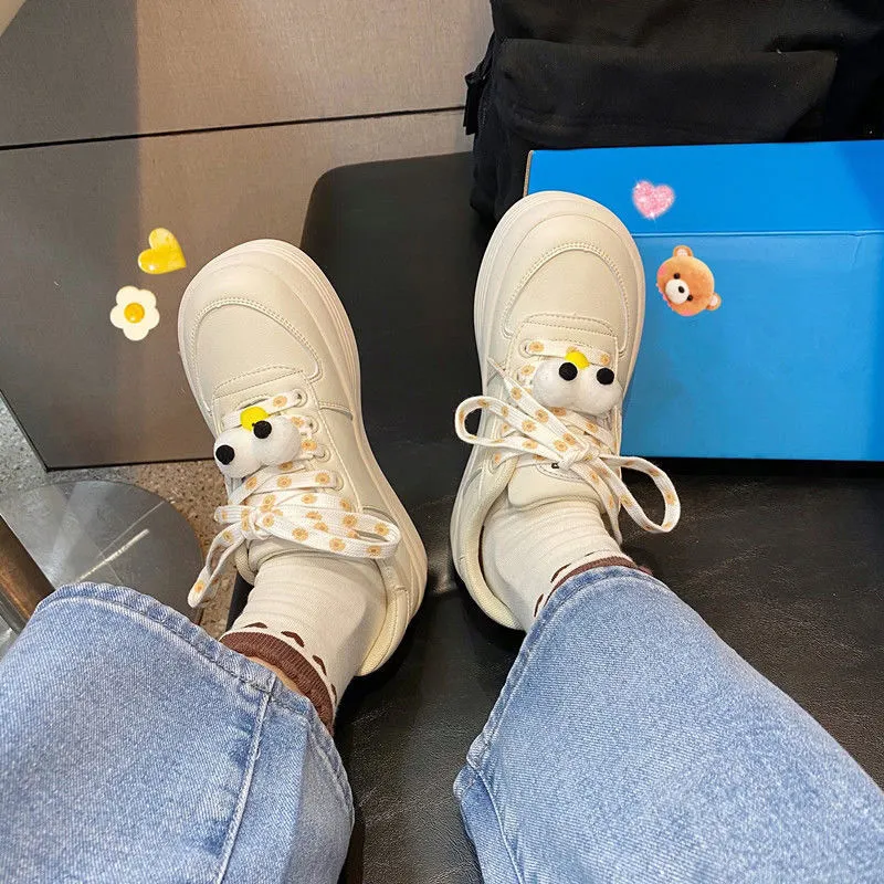 

Новые милые мокасины для девушек, женская обувь на толстой подошве со шнуровкой, Женская Повседневная Вулканизированная обувь на плоской п...