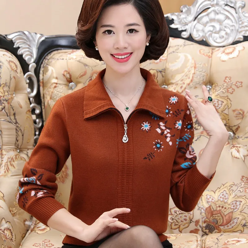Женский плотный вязаный свитер большого размера 5XL для мам среднего возраста