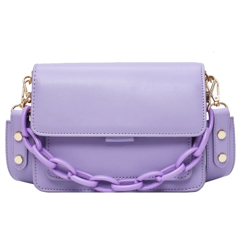 

Chain Design New Mini PU Leather Flap Bags for Women 2021 Summer Lady Shoulder Handbag Female Fashion Cross Body Bag