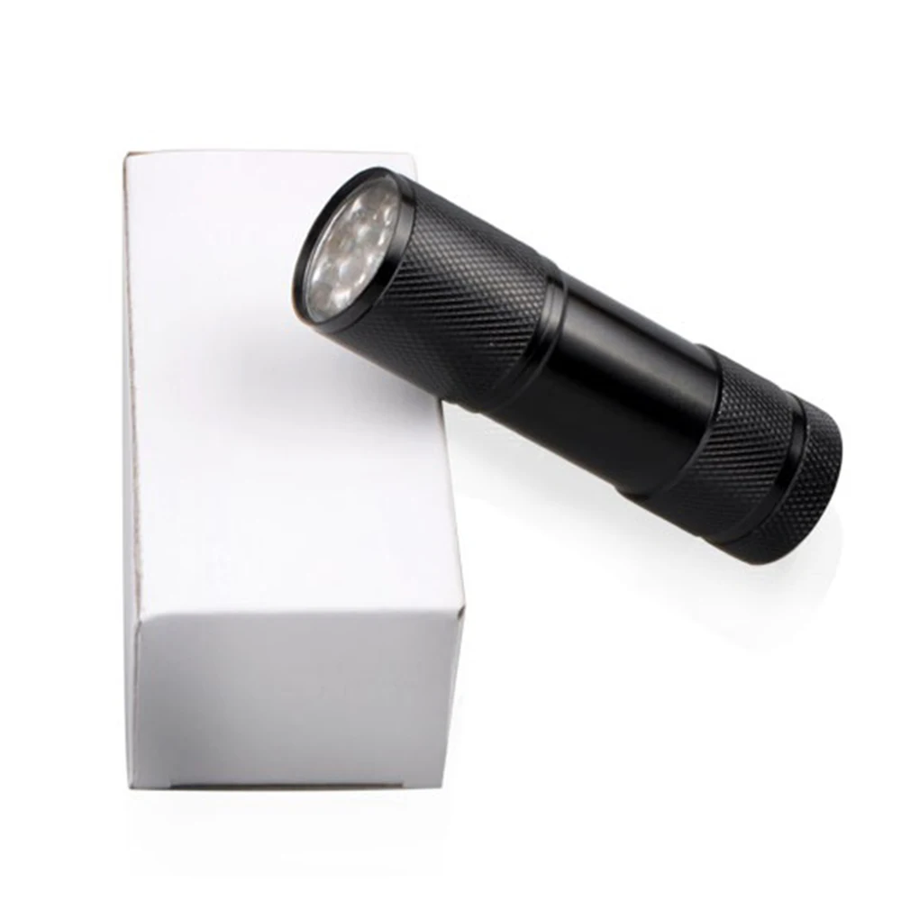 100pcs Low Price 9LED UV 395nm Portable Black Flashlight Mini Keychain Torch 3xAAA Powered 9 LEDs Key-chain Lamp | Освещение