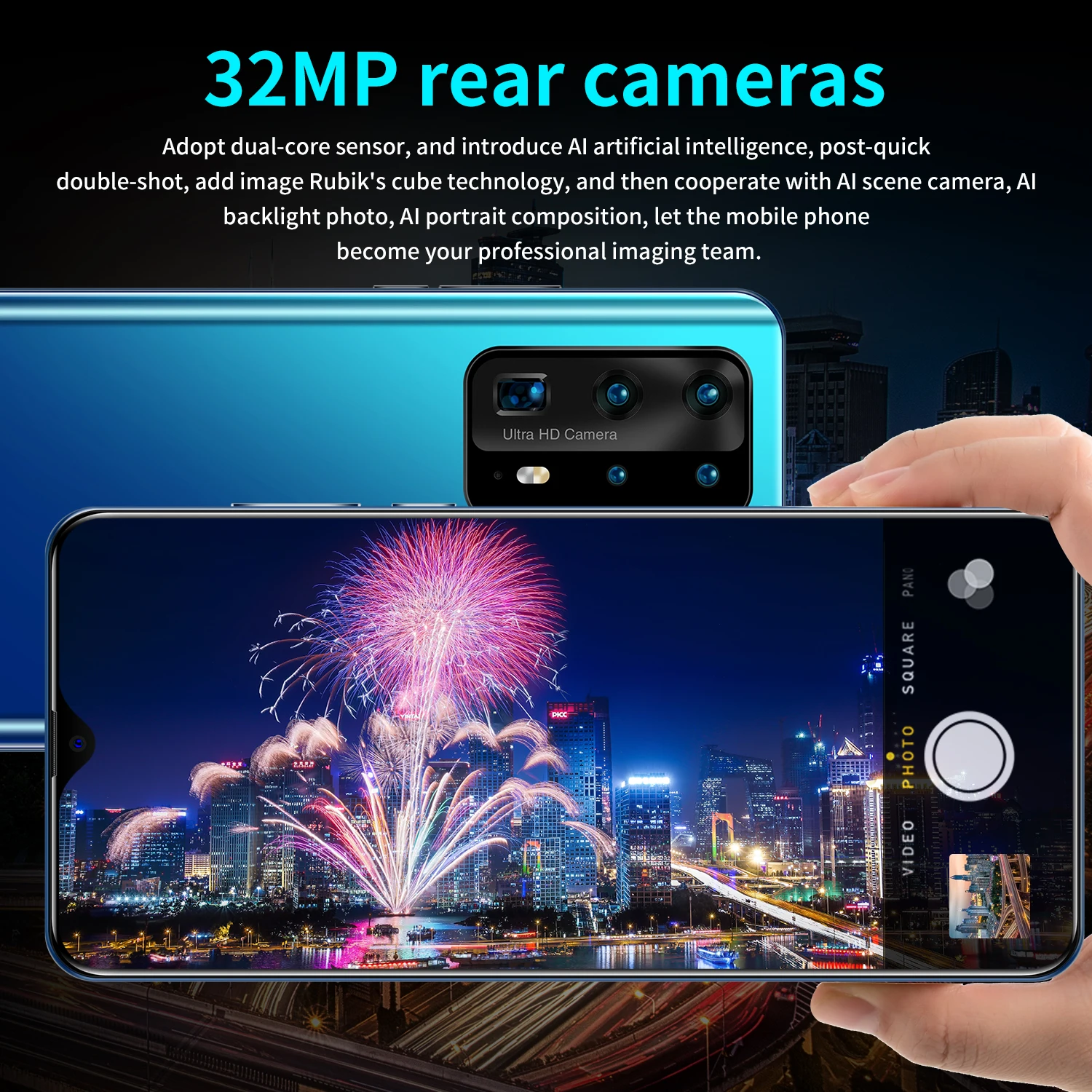 

P40 Pro+ 6.6inch Global Version Android10.0 12GB+512GB ROM MTK6889 Deca Core CPU 5000mAh Mobile Phone 32MP Rear Cameras