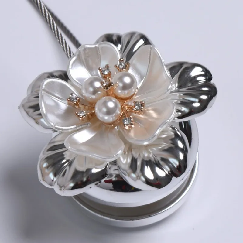 Занавески с магнитной пряжкой золотые серебряные цветочные стальные