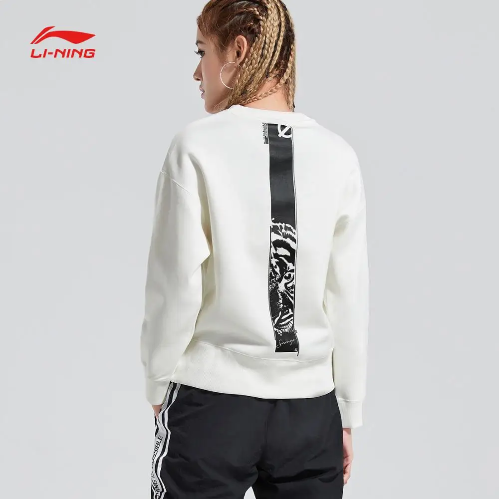 Li-Ning женский баскетбольный свитер Bad Five, свободный крой, Комфортный пуловер с подкладкой, спортивный свитер для отдыха, толстовки AWDN806 COND18