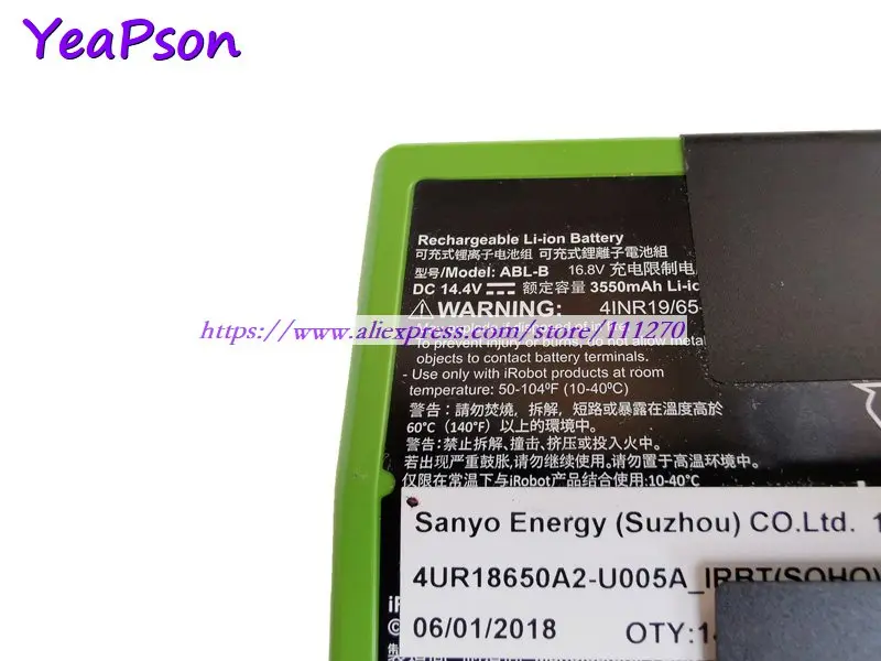 Аккумулятор Yeapson ABL-B 14 4 В 3550 мАч для робота-пылесоса iRobot Roomba S9 + | Компьютеры и офис