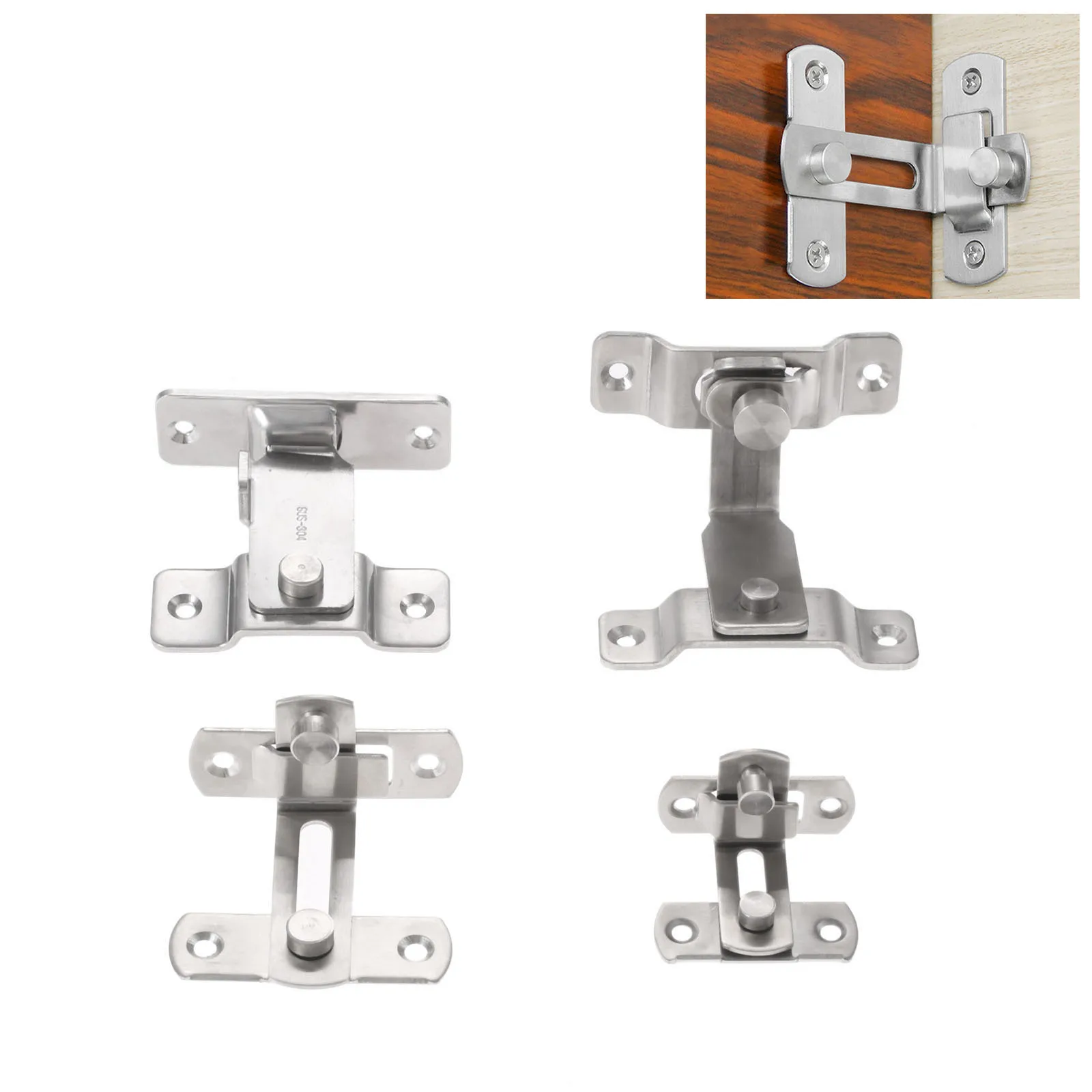 Дверная Пряжка из нержавеющей стали 90 градусов дверной замок для амбара крючок