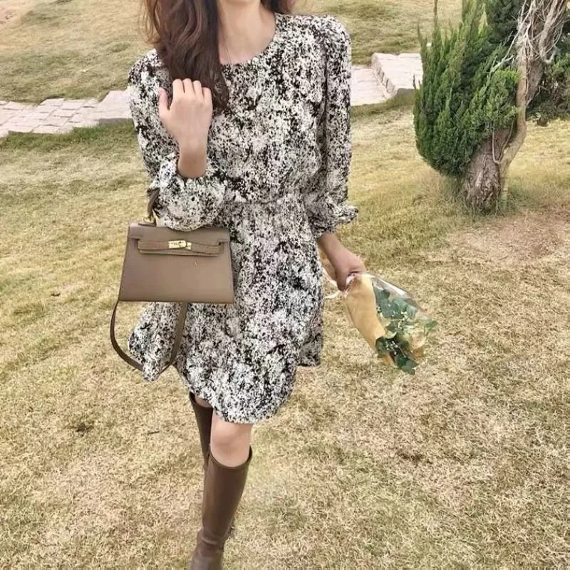 Женское шифоновое платье с длинным рукавом большие размеры | Женская одежда