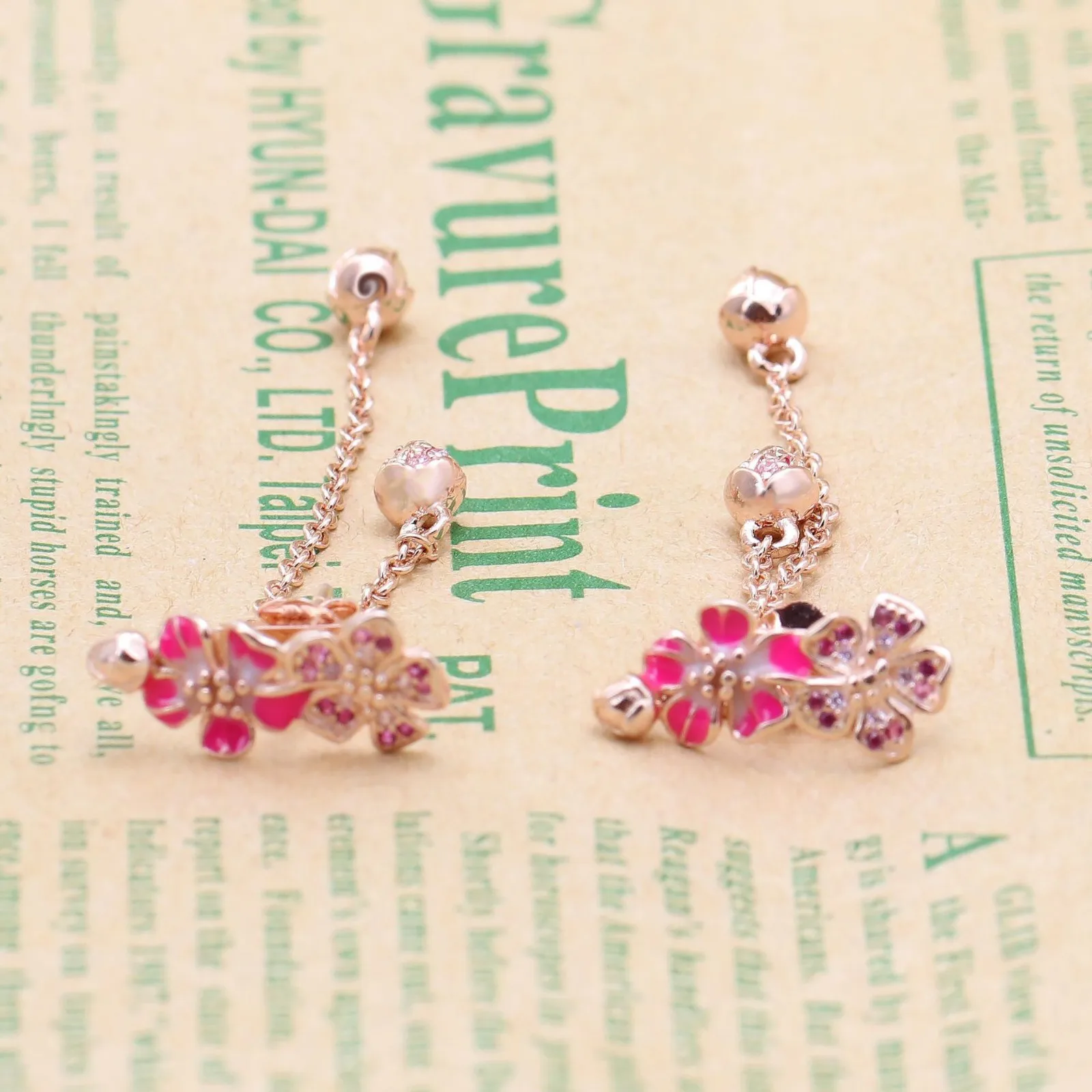 

Original 925 Sterling Silver Pan Earring Exquisite And Fashionable Peach Blossom Pan Earrings For Women Wedding Fashion Jewelry