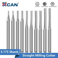 xcan 2 flute straight milling cutter 3 175 shank end mill for hardwood acrylic mdf pvc engraving bit carbide cnc router bit