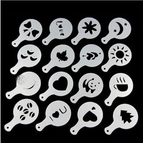 16 шт. трафарет для кофе молока торта капкейков форма обеда и бара бариста