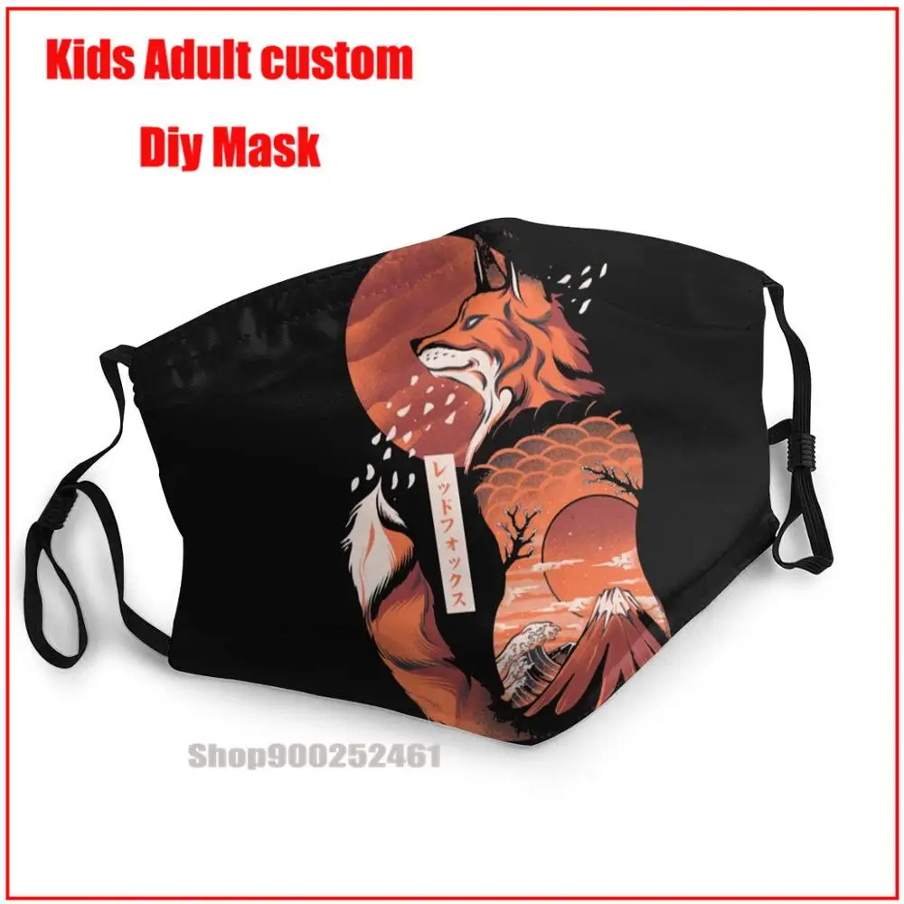 

Japanese Fox DIY masque de protection lavable washable reusable face mask adult mask pm2.5 funny pattem print grimace ghost