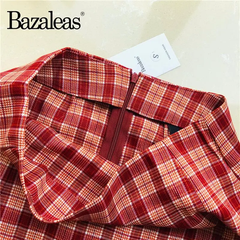 Женская юбка-трапеция в клетку красная облегающая клетчатая мини-юбка с высокой