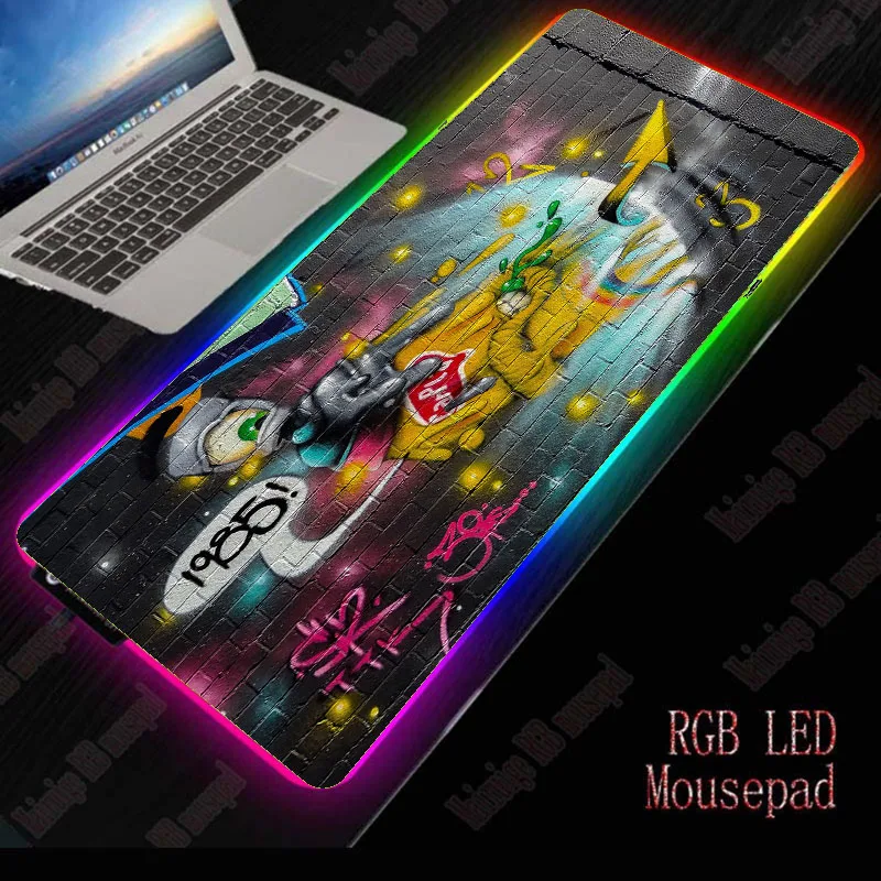 

40*90cm Anime Large RGB Non-slip LED Light Rubber Mouse Pad Gaming Accessories Laptop PC Lights Mousepad XXL Keyboard Desk Mat