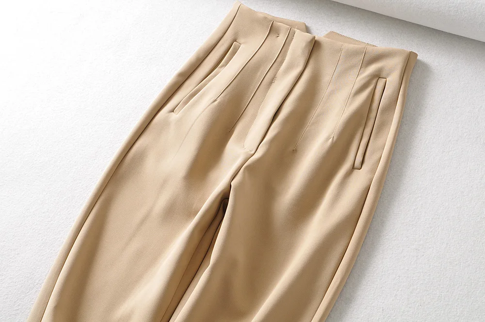 Женские повседневные длинные брюки ZA 1:1 однотонные шифоновые офисные